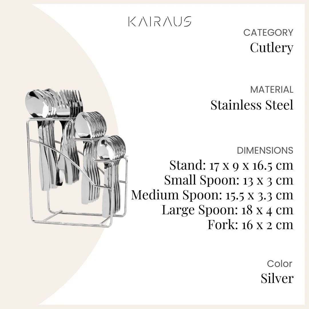 Silver Cutlery Stand Set