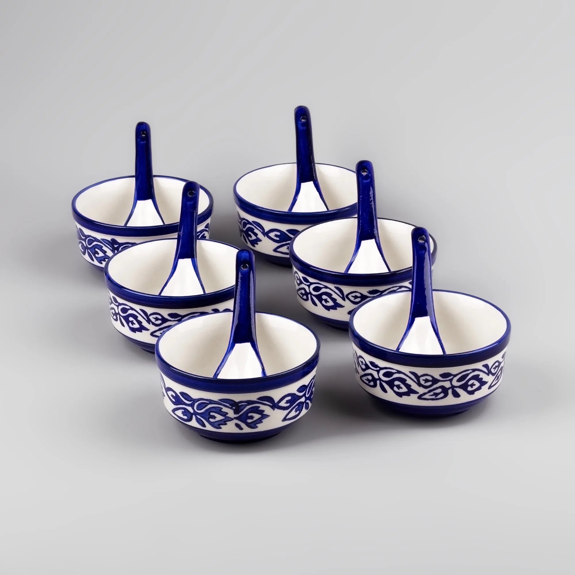 Floral Printed Porcelain Bowl (Set of 6)