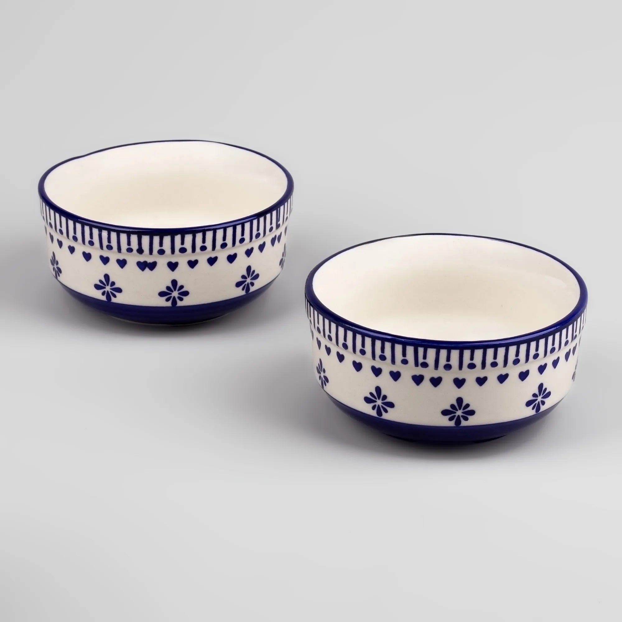 Serene Blue Ceramic Serving Bowl (Set of 2)