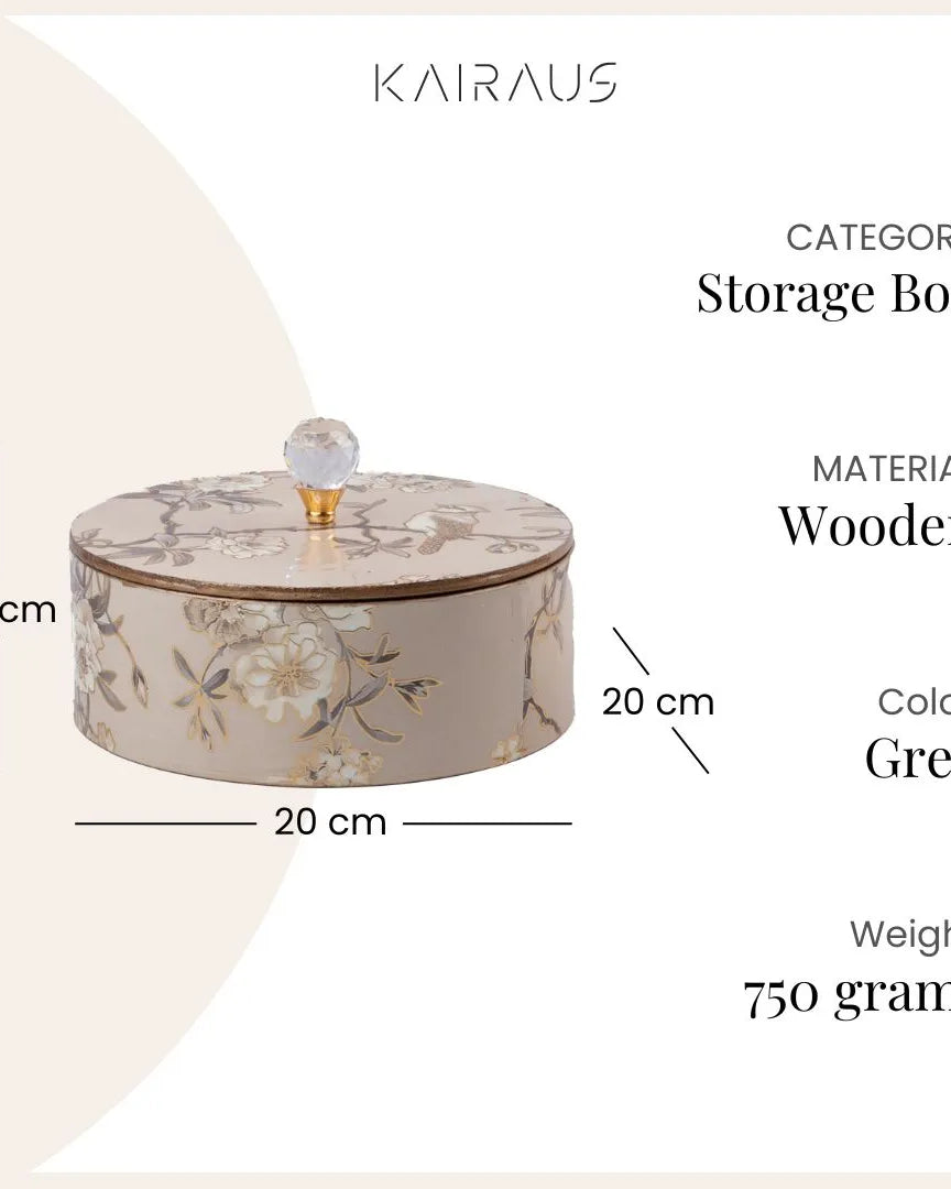 Rustic White Wooden Storage Box