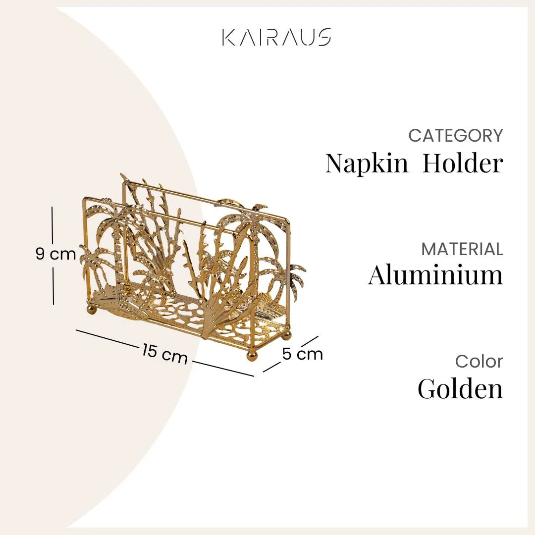 Modern Decorative Tree Gold Plated Tissue Holder