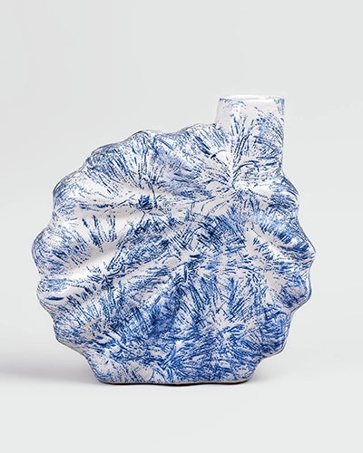 Blue Shell Flower Vase