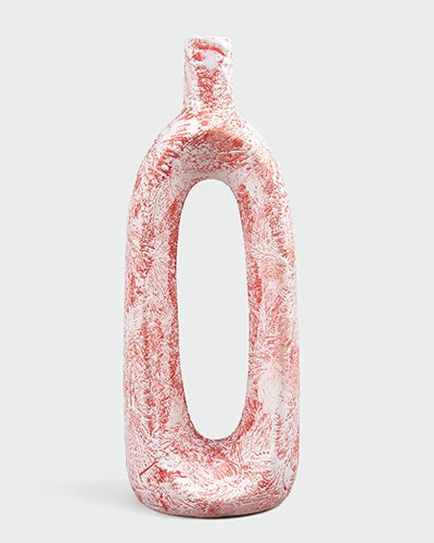 Ceramic Coral Hollow Flower Vase