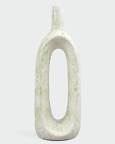Ceramic Pastel Green Hollow Flower Vase