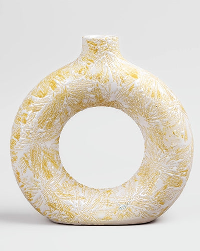 Cream Donut Ring Vase