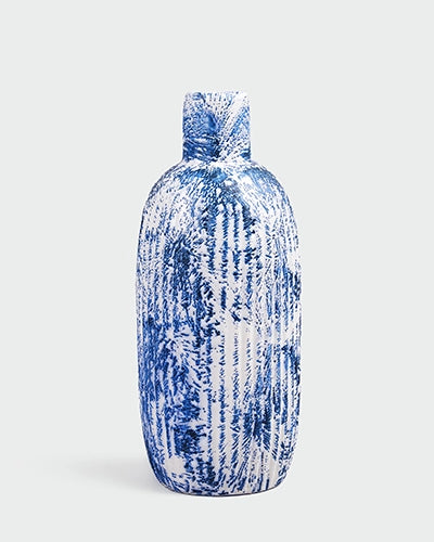 Indigo Patterned Ceramic Vase