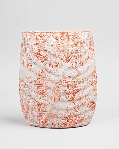 Peach Textured Leaf Imprint Vase