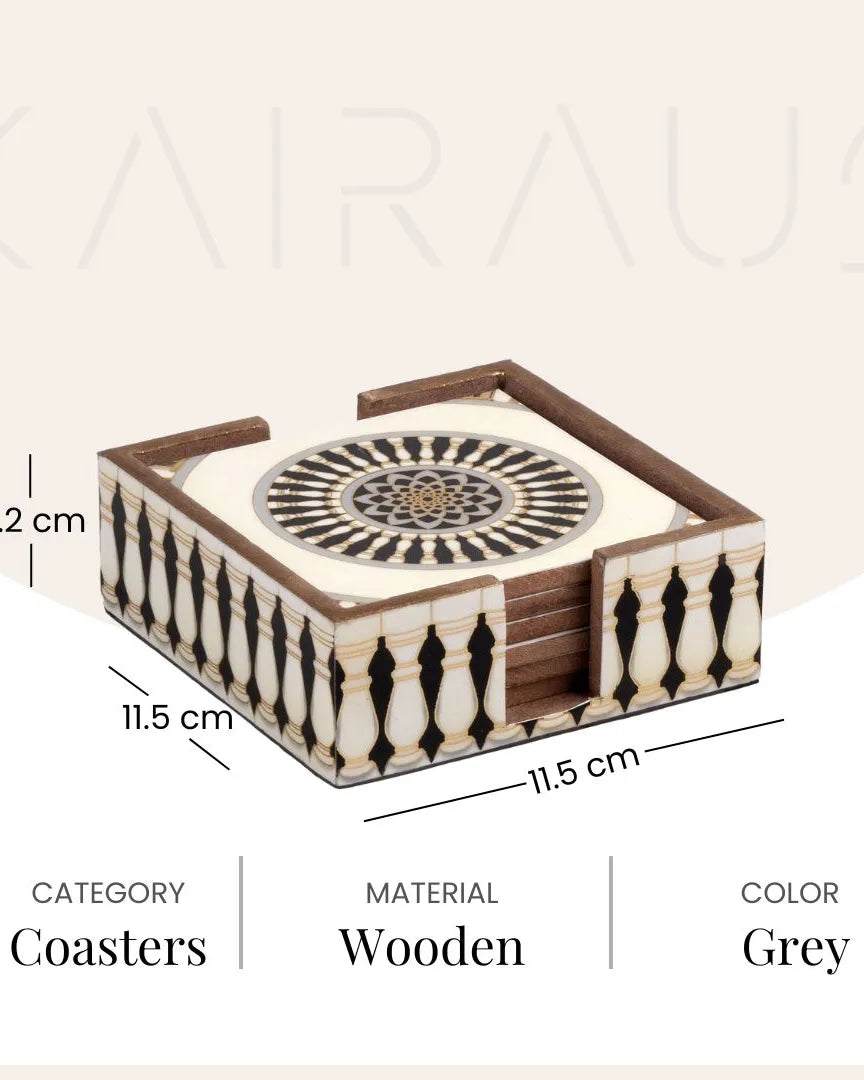 Opulent Mandala Wooden Coasters (Set of 6)