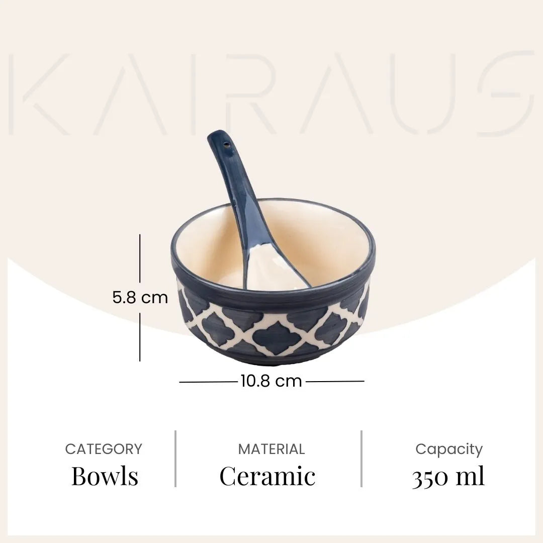 Grey Textured Porcelain Soup Bowl (Set of 2)