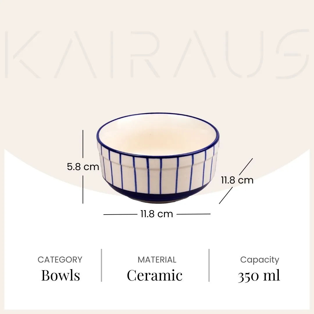 Exquisite Blue and White Ceramic Bowl (Set of 6)