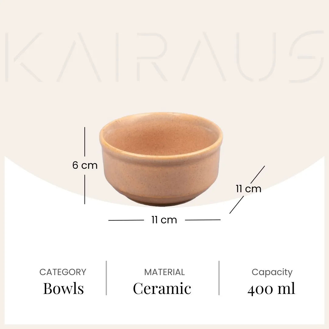 Peach Ceramic Serving Bowl (Set of 6)