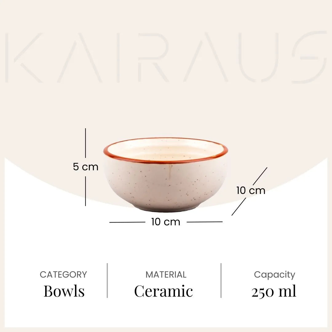 Rustic Brown Ceramic Bowl (Set of 4)