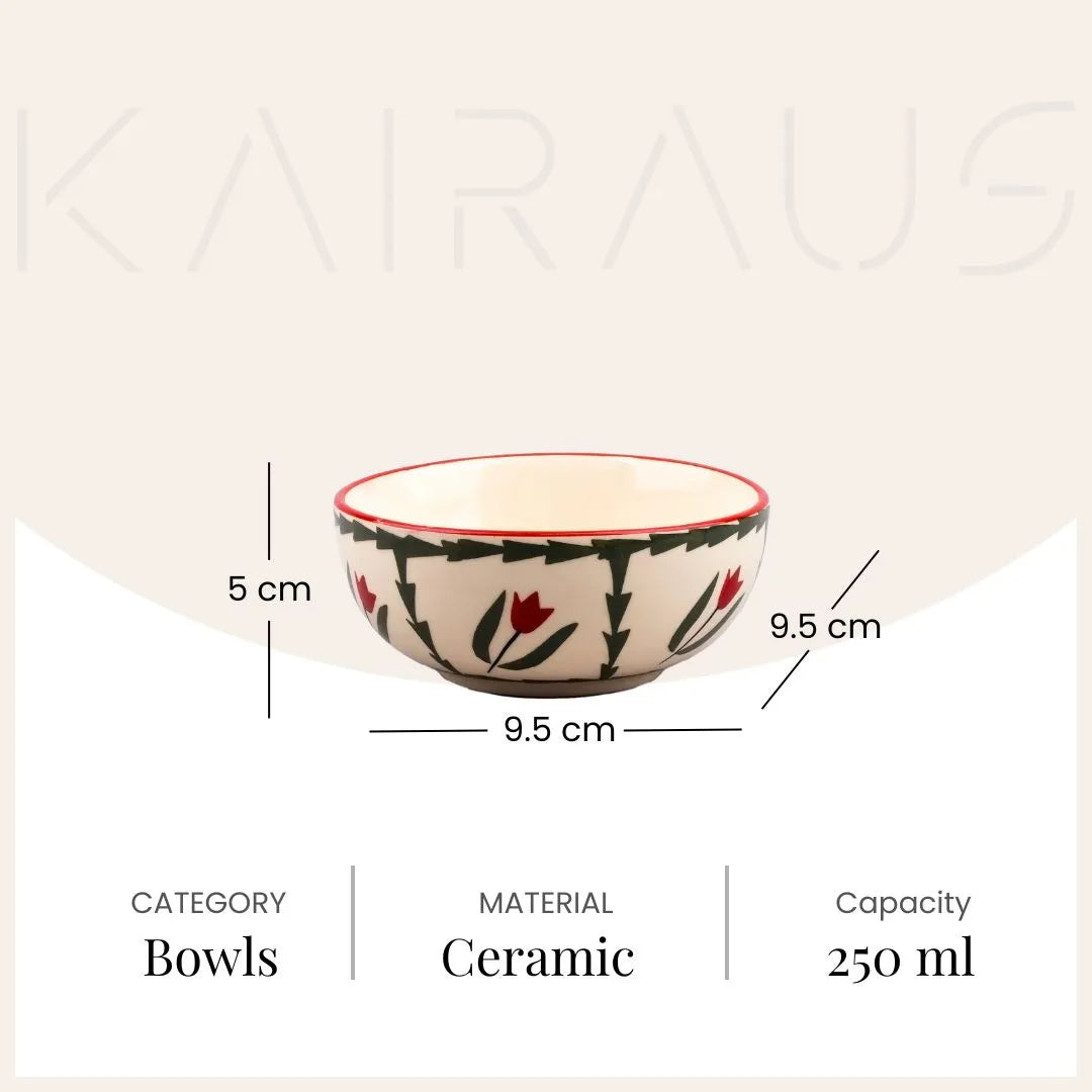 Premium Tropical Print Ceramic Bowl (Set of 6)