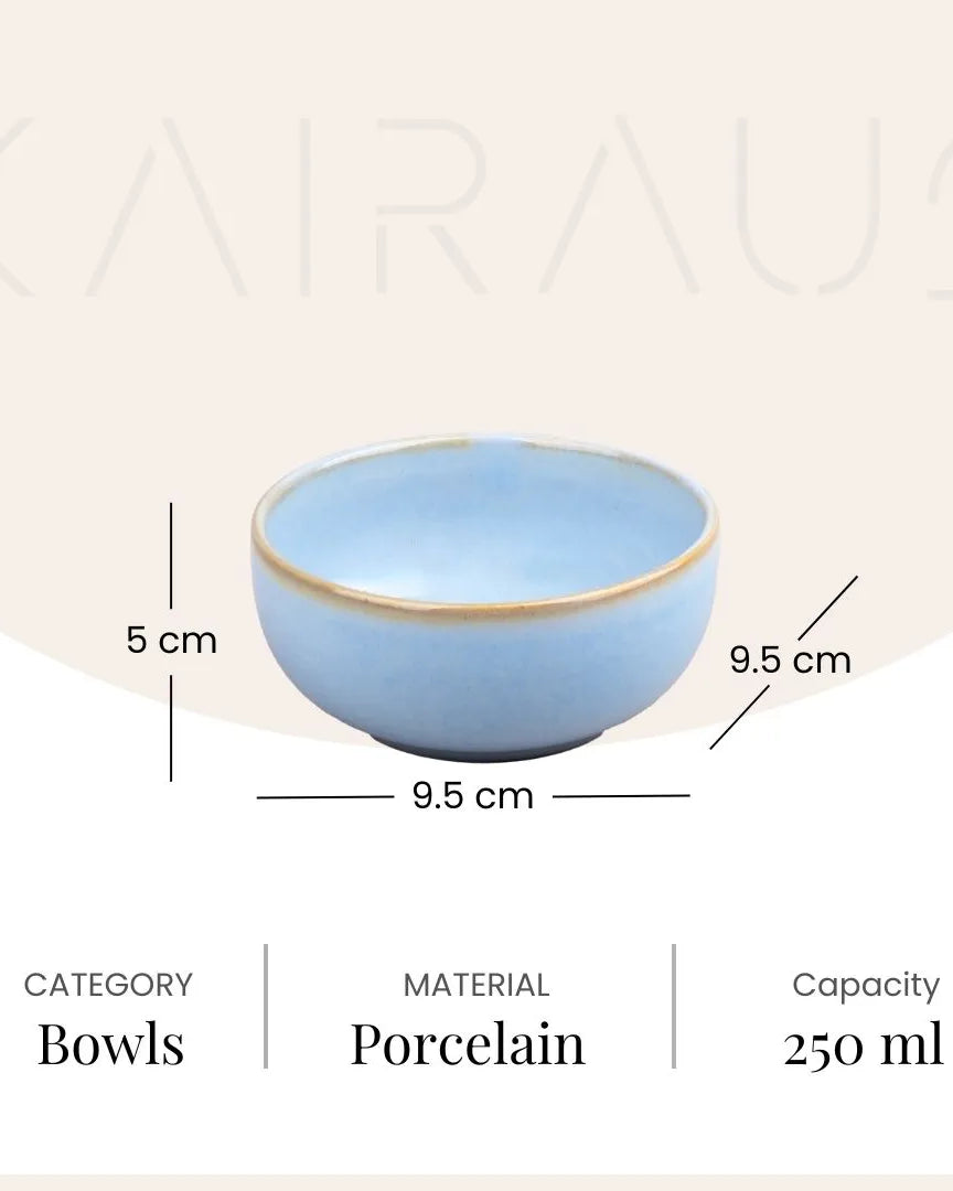 Artisan Blue Porcelain Bowl (Set of 6)