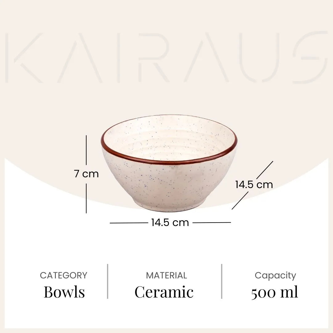 Enchanted Ivory Ceramic Bowl (Set of 4)