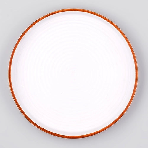 Whimsical White Ceramic Snack Plates Set of 2 (9 inch)