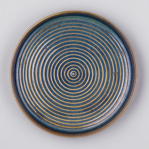 Splendid Spiral Ceramic Snack Plates Set of 2 (9 inch)