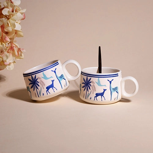Deer Print Tea Cups (Set of 2)