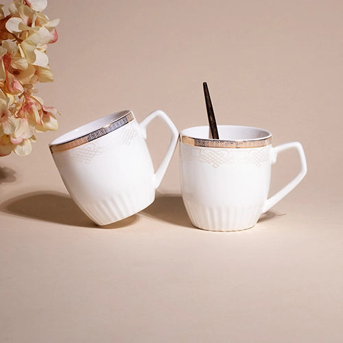 White Gold Porcelain Cup (Set of 2)