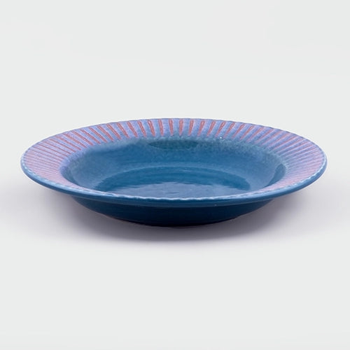 Elegant Aqua Blue Ceramic Snack Plate Set of 6 (9.5 inch)