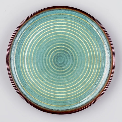 Stylish Sea Green Ceramic Snack Plates Set of 6 (9 inch)