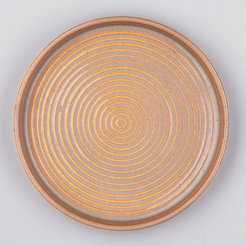 Glossy Textured Ceramic Snack Plates Set of 4 (9 inch)