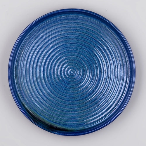 Blooming Blue Ceramic Snack Plates Set of 4 (9 inch)