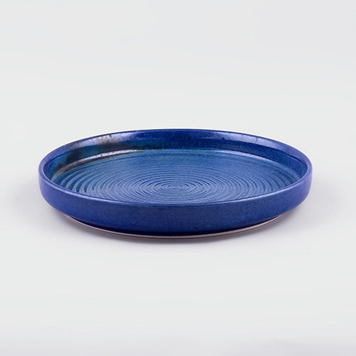 Blooming Blue Ceramic Snack Plates Set of 4 (9 inch)