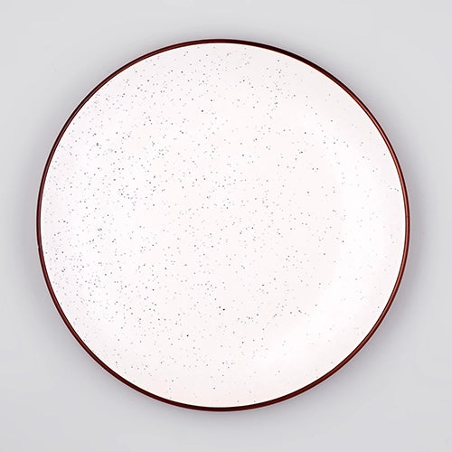 Dotted Black-Rimmed Dinner Plates Set of 6 (10.5 Inch)