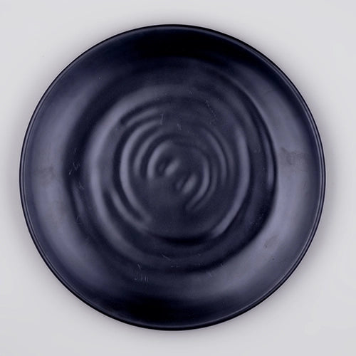 Midnight Black Swirl Dinner Plates Set of 6 (10.5 Inch)
