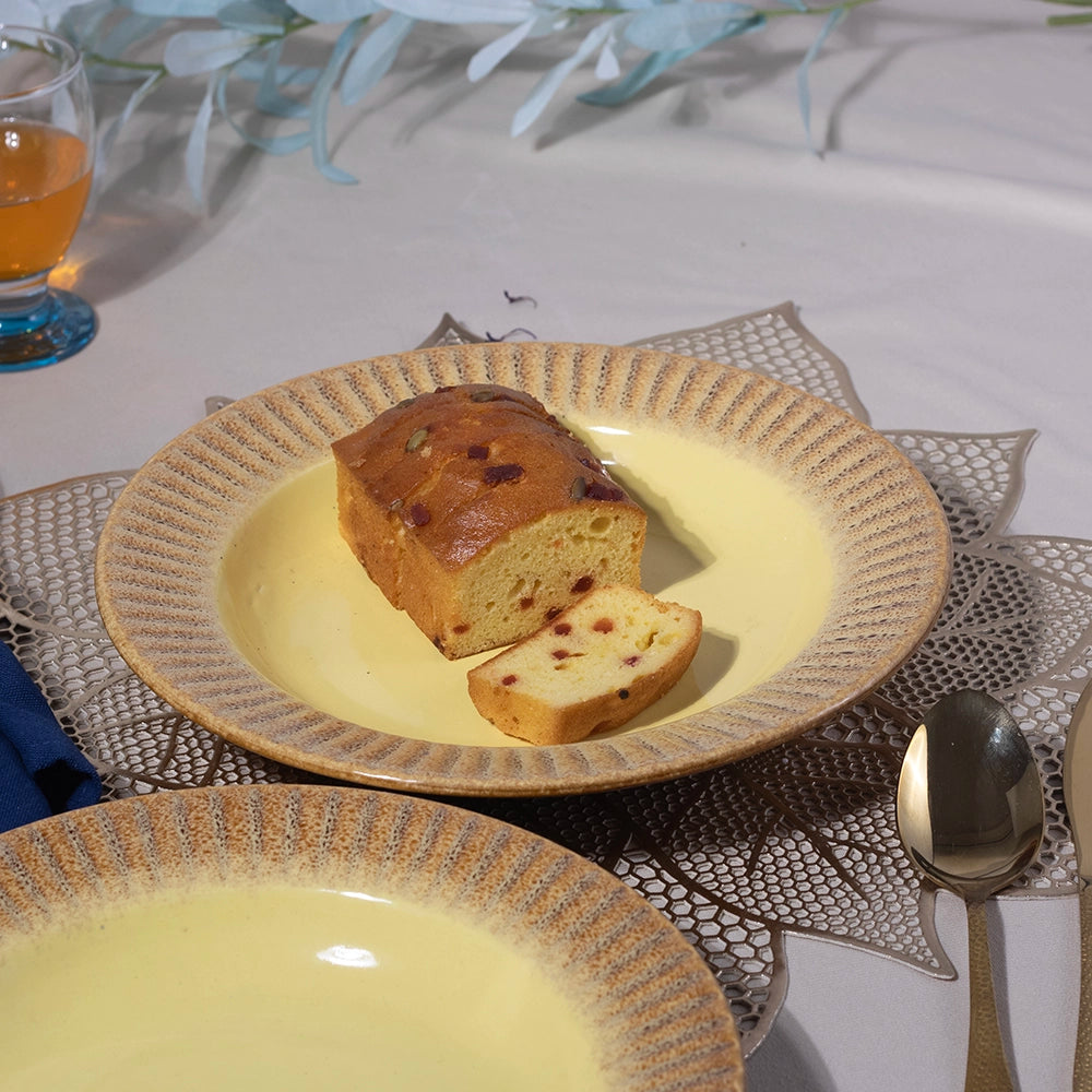 Pastel Yellow Ceramic Pasta Plate Set of 2 (10 inch)