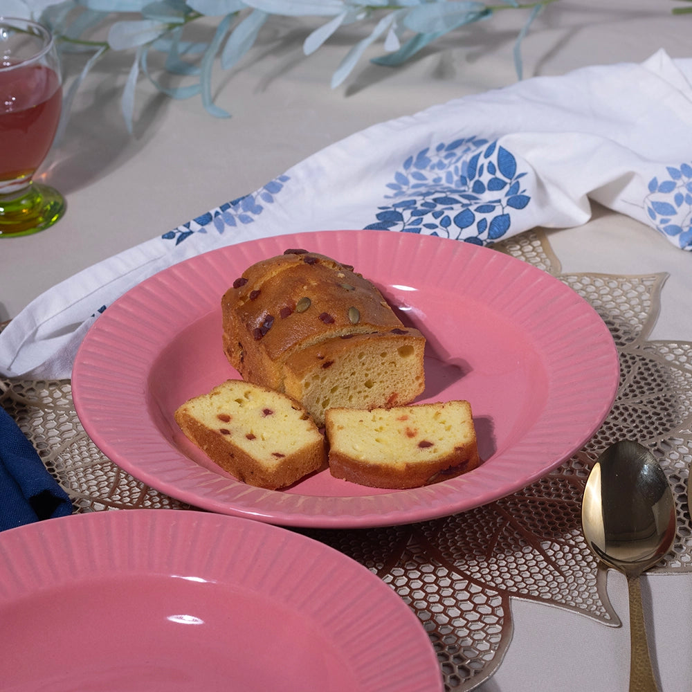 Classic Pink Ceramic Pasta Plate Set of 4 (10 inch)