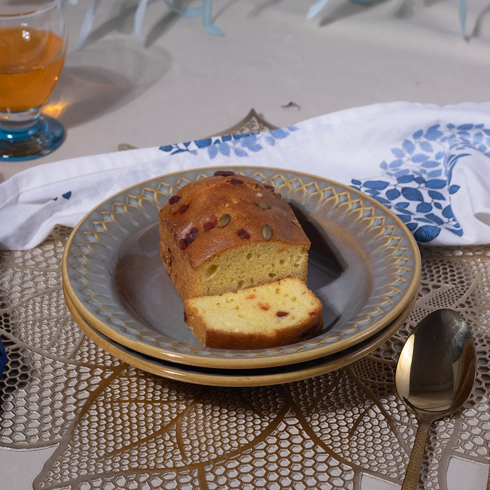 Chic Embossed Ceramic Pasta Plates Set of 2 (7.5 inch)