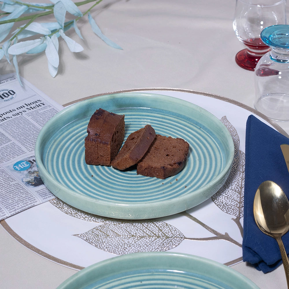 Radiant Spherical Ceramic Snack Plates Set of 6 (9 inch)