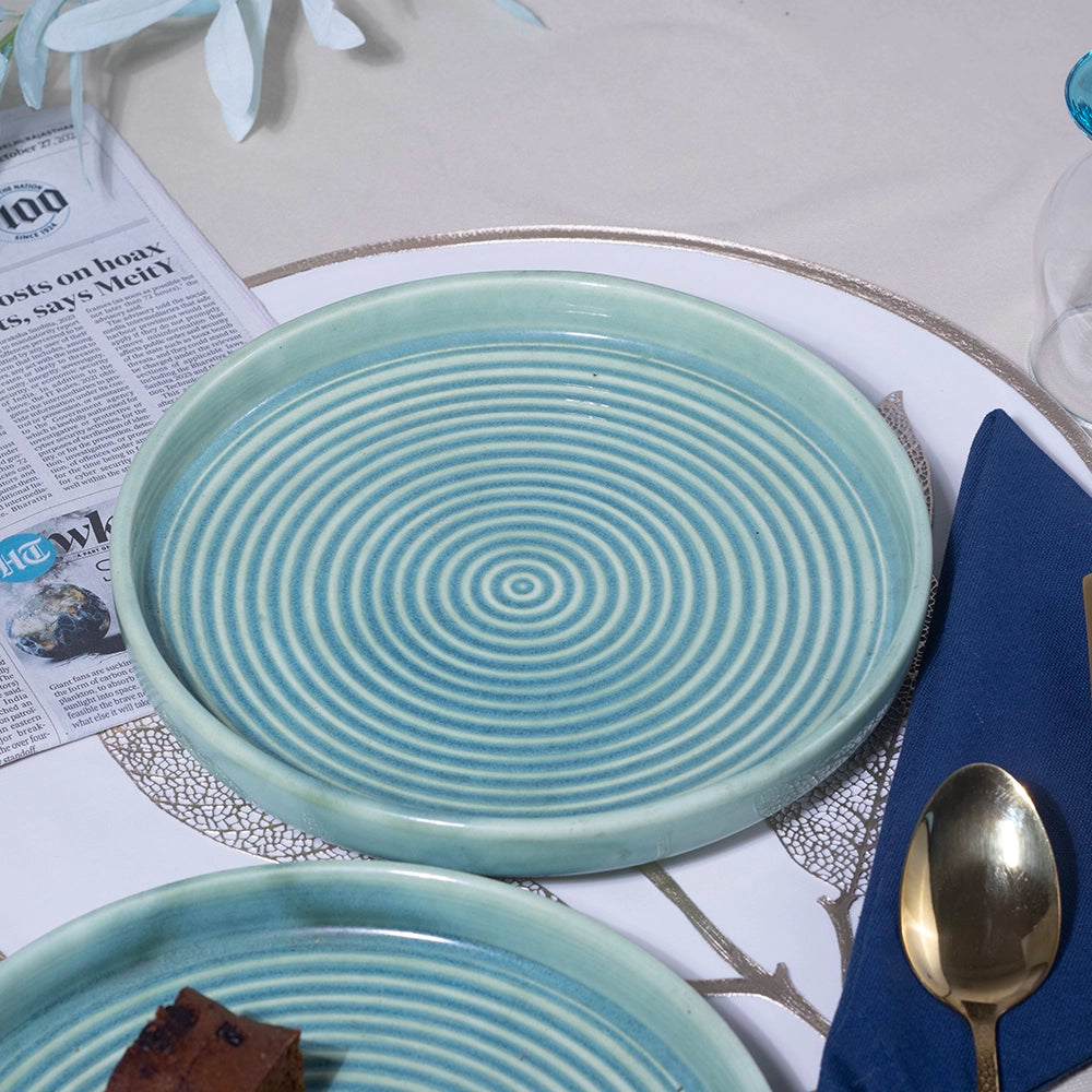 Radiant Spherical Ceramic Snack Plates Set of 4 (9 inch)