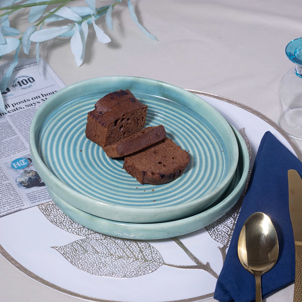 Radiant Spherical Ceramic Snack Plates Set of 4 (9 inch)