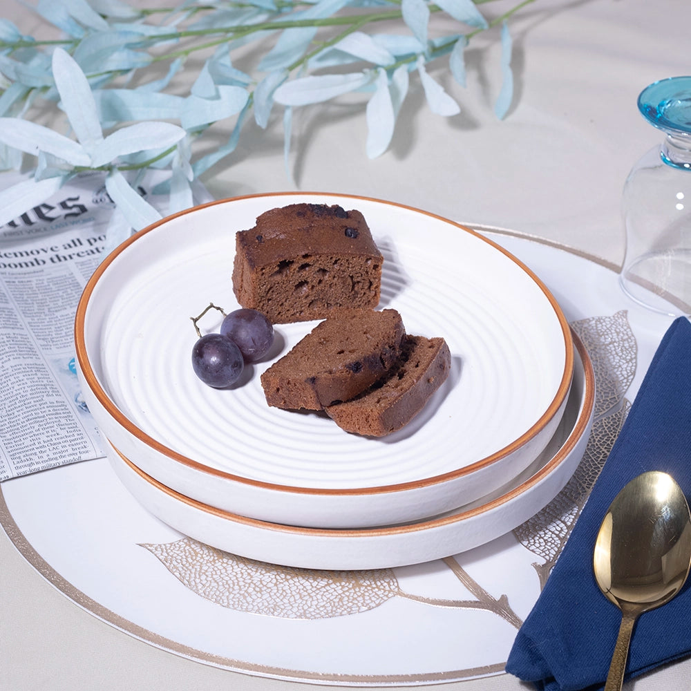 Whimsical White Ceramic Snack Plates Set of 6 (9 inch)