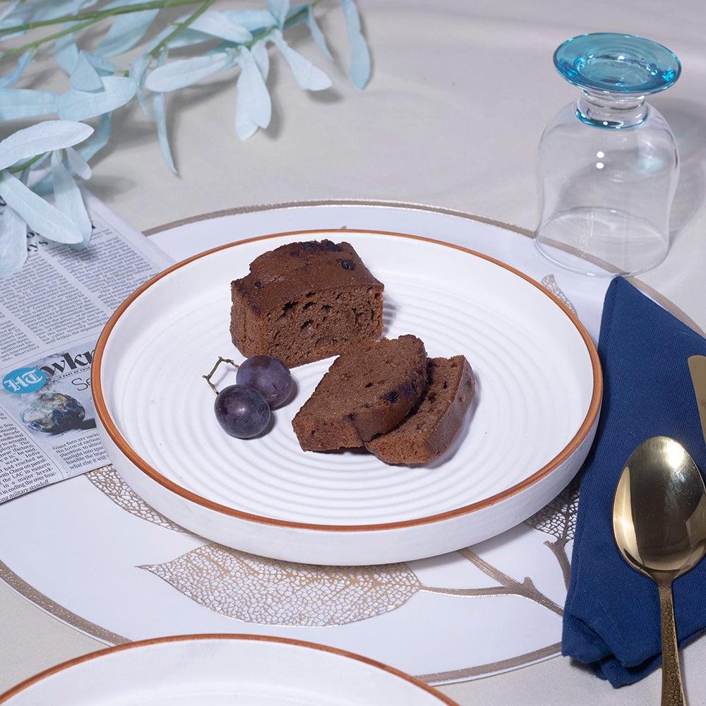 Whimsical White Ceramic Snack Plates Set of 2 (9 inch)