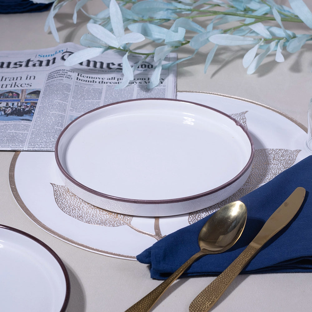 Incredible Ivory Ceramic Snack Plates Set of 6 (9 inch)