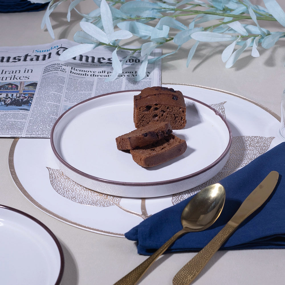 Incredible Ivory Ceramic Snack Plates Set of 2 (9 inch)