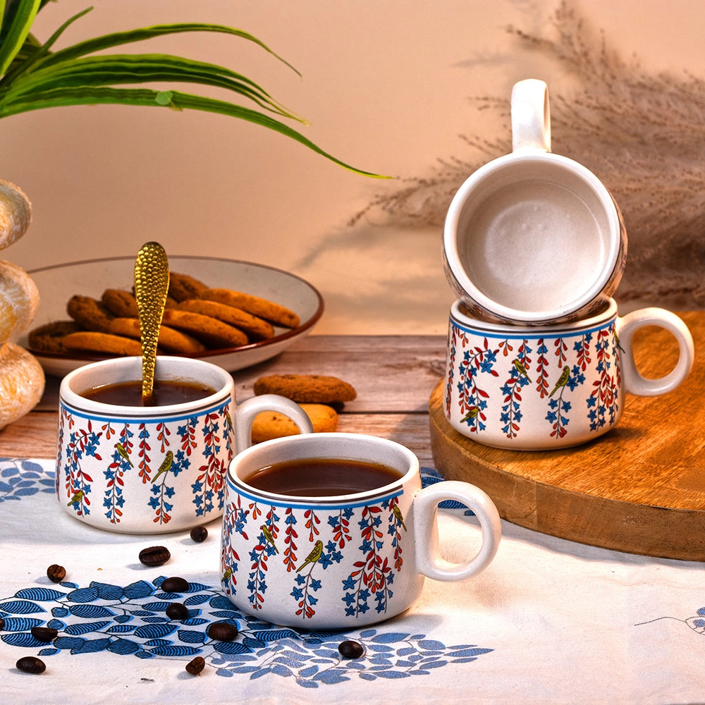 Floral Printed Tea Cup (Set of 4)