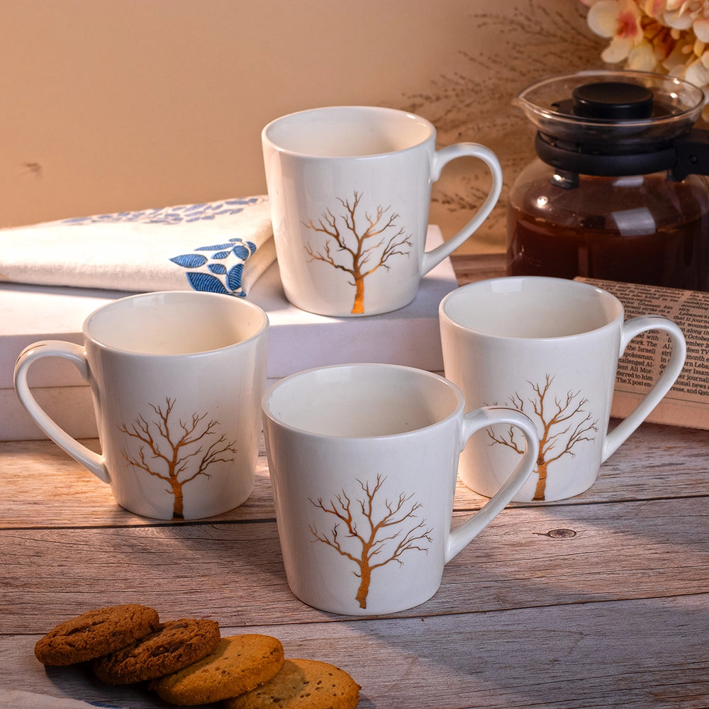 Exquisite White Porcelain Cup (Set of 4)