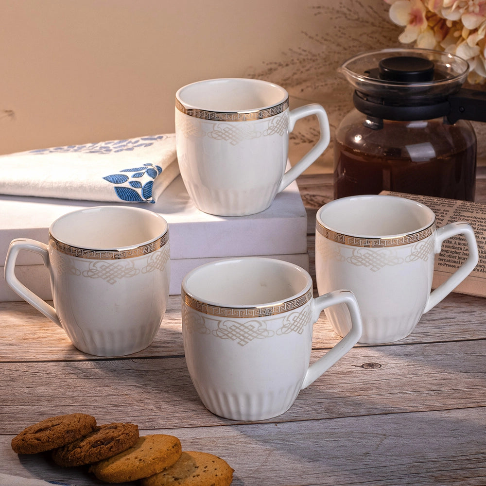 White Gold Porcelain Cup (Set of 4)