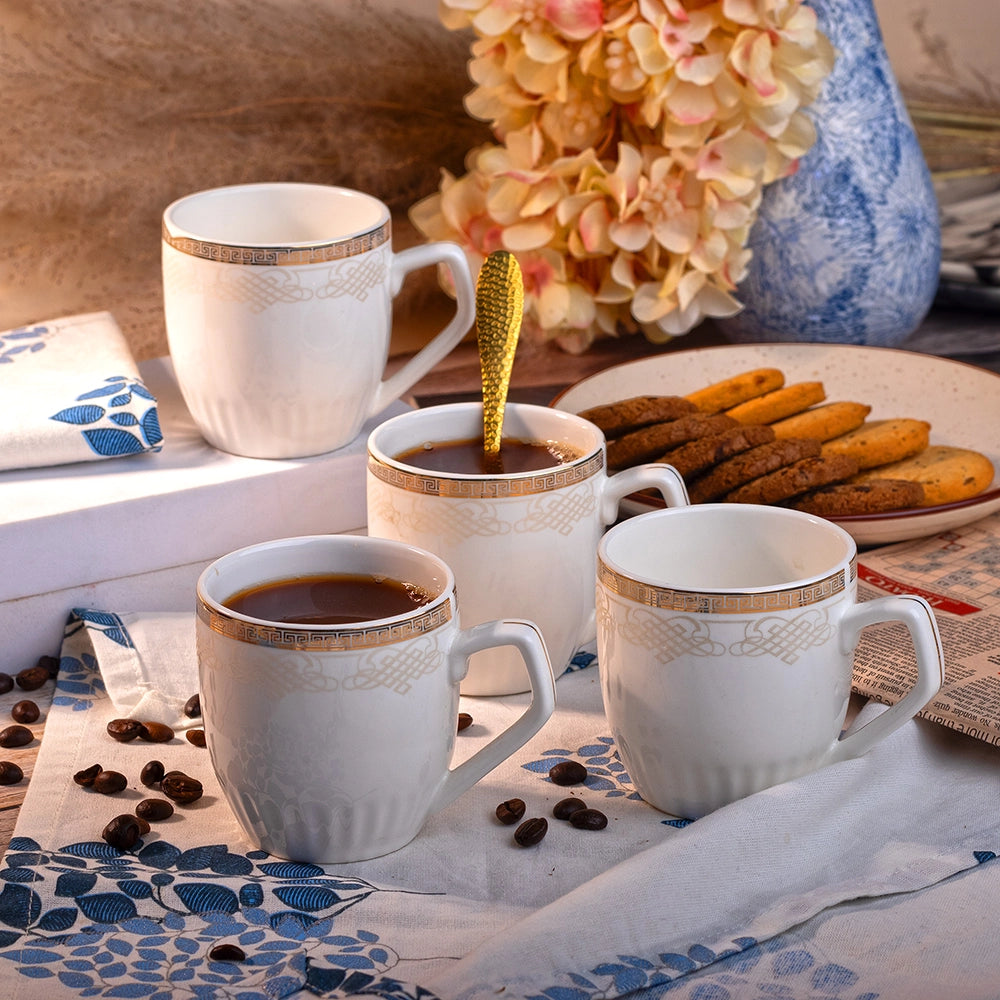 White Gold Porcelain Cup (Set of 4)