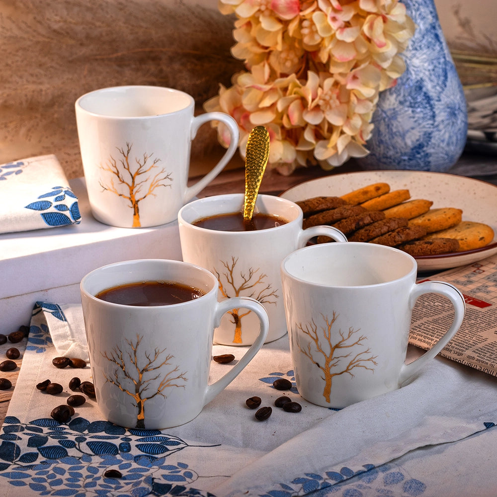 Exquisite White Porcelain Cup (Set of 4)