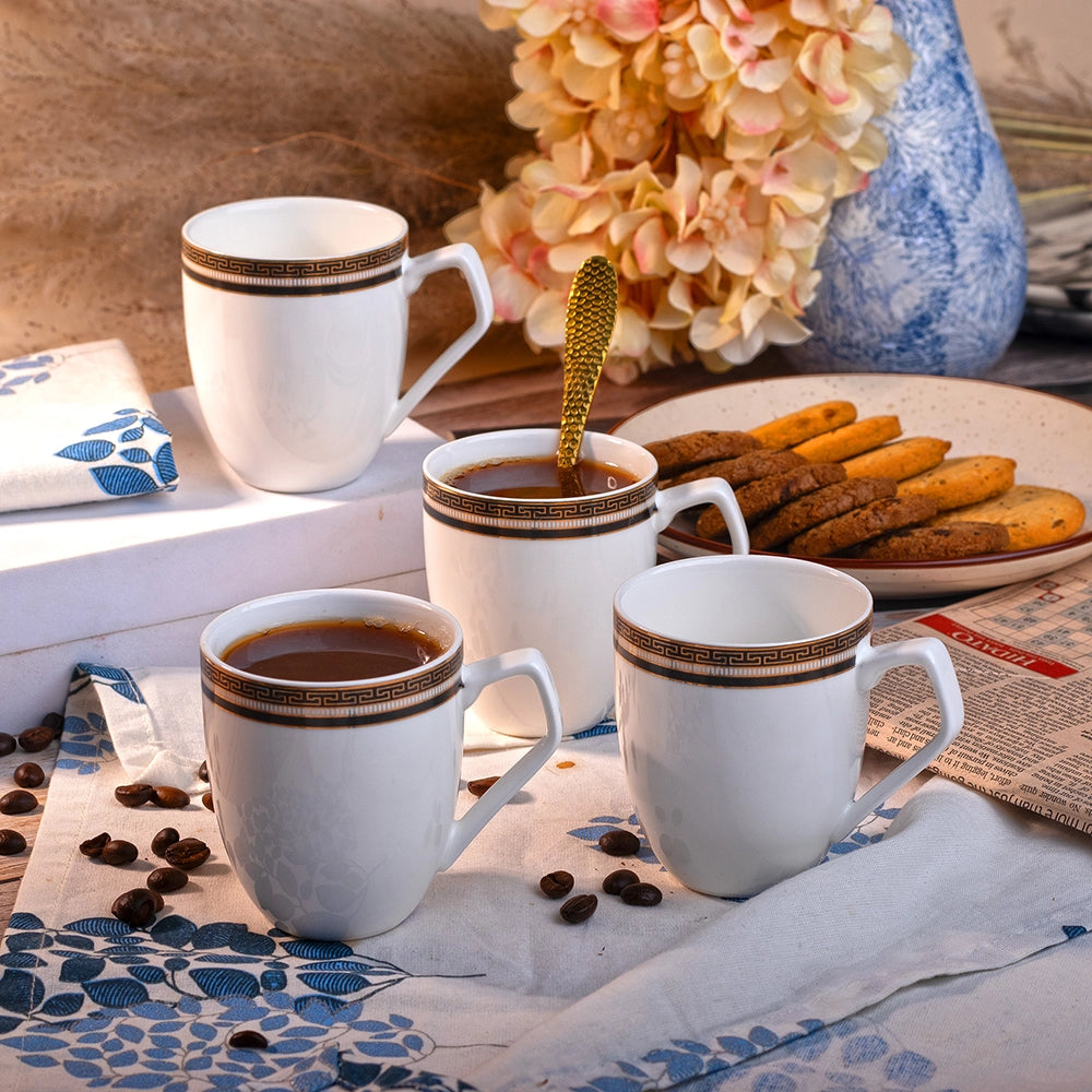 Classic White Ceramic Cup (Set of 4)