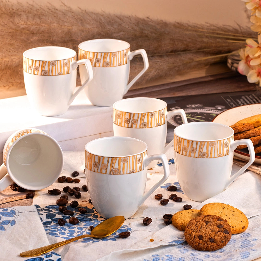 Opulent Gold Printed Tea Cup (Set of 6)