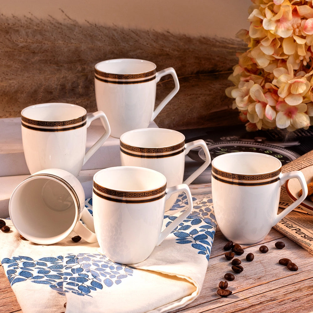 Classic White Ceramic Cup (Set of 6)