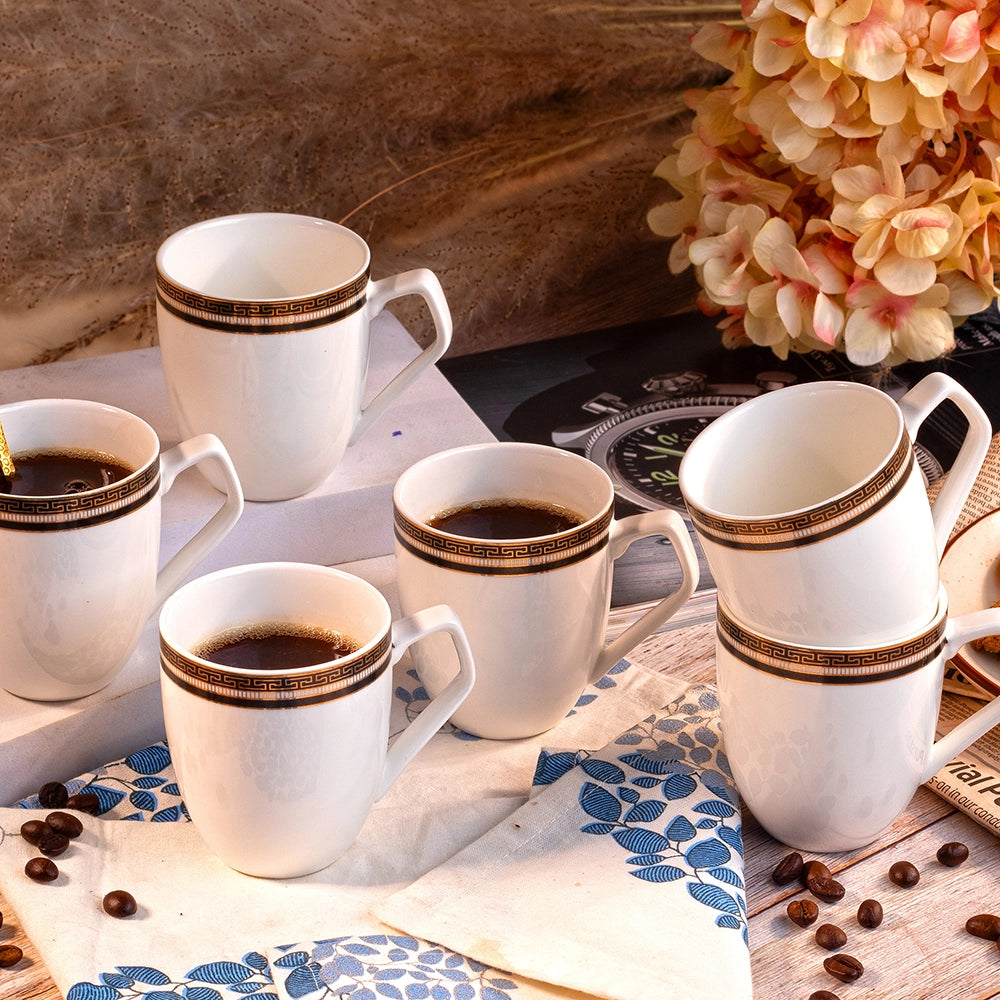 Classic White Ceramic Cup (Set of 6)