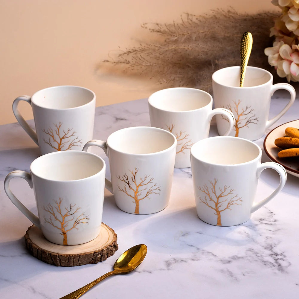 Exquisite White Porcelain Cup Set of 6